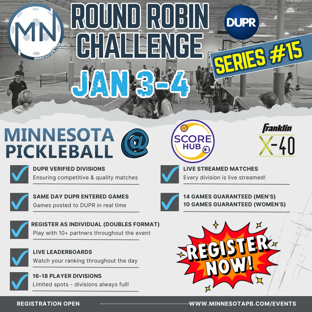 Minnesota Pickleball Round Robin Challenge Series #15 - Minnesota Pickleball Tournament